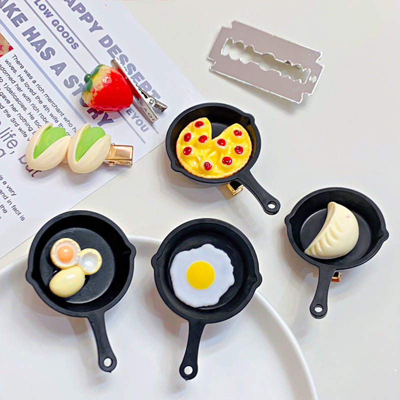 Wholesale Fun Simulation Pistachio Pan Food Play Hairpin